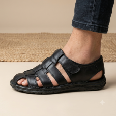 Obucca Deri Siyah Jelli Siyah Sandalet Obucca Deri Siyah Jelli Siyah Sandalet